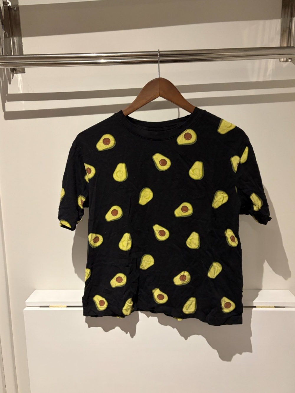 Black Avocado Print T-Shirt Size S